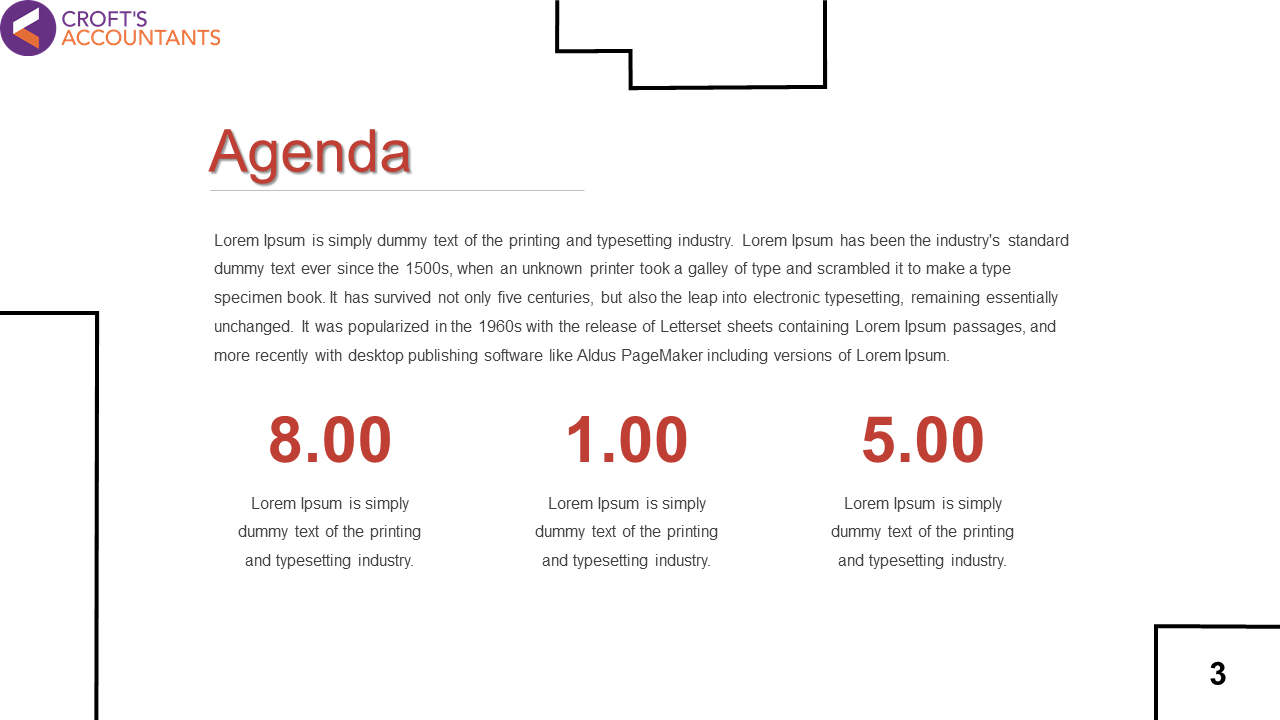 Free - Editable Agenda PPT Design Slides With Three Nodes